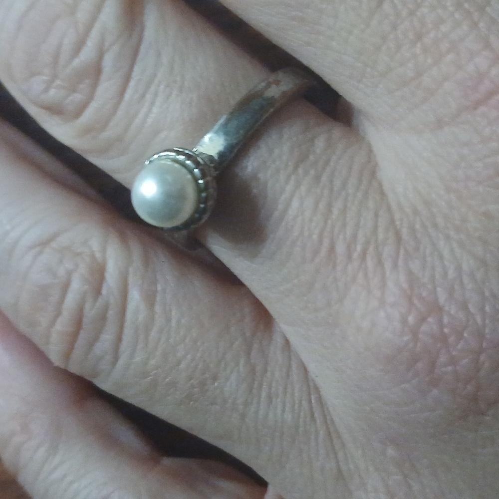 Faux pearl ring